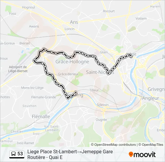 53 Bus Line Map