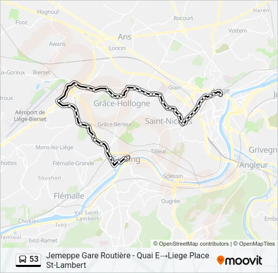 53 Bus Line Map