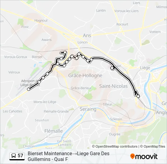 57 Bus Line Map