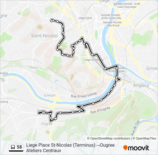 58 Bus Line Map