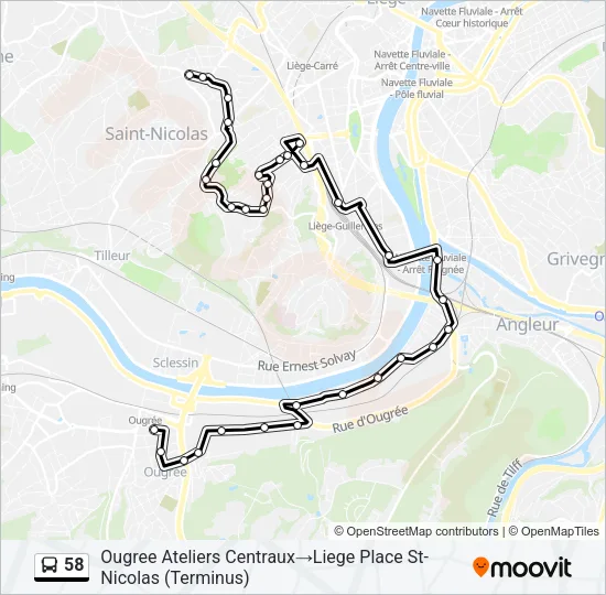 58 Bus Line Map