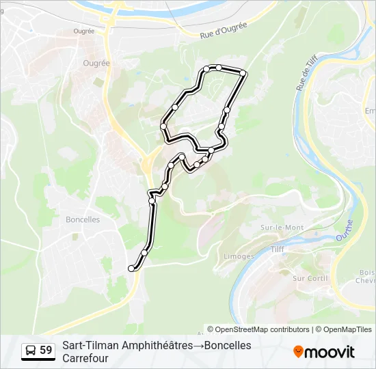 59 Bus Line Map
