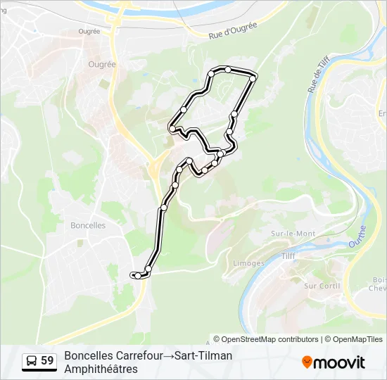 59 Bus Line Map