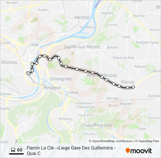 60 Bus Line Map
