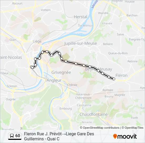 60 Bus Line Map