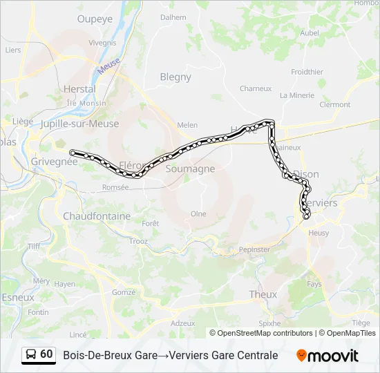 60 Bus Line Map