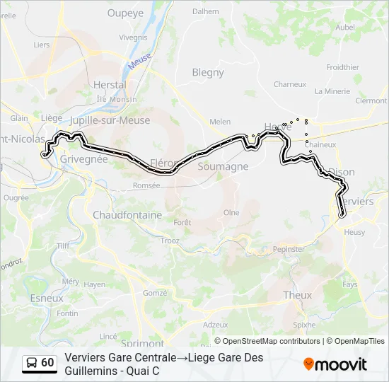60 Bus Line Map