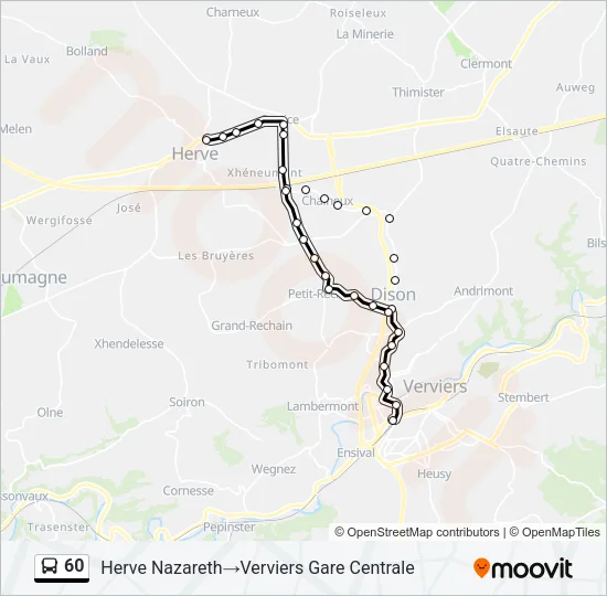 60 Bus Line Map