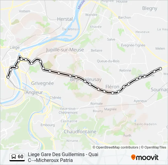 60 Bus Line Map