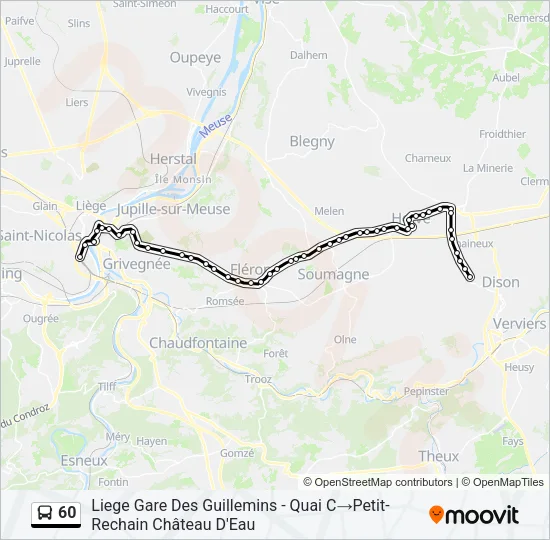60 Bus Line Map