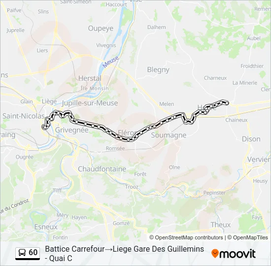 60 Bus Line Map