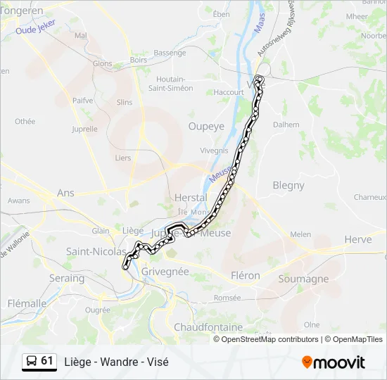 61 Bus Line Map