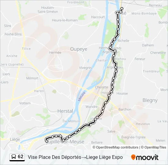 62 Bus Line Map