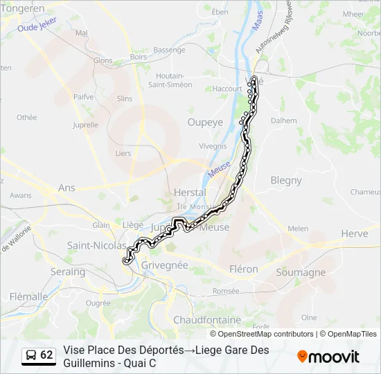 62 Bus Line Map