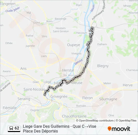 62 Bus Line Map
