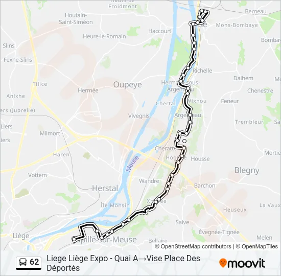 62 Bus Line Map