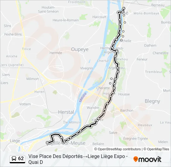 62 Bus Line Map