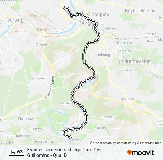 63 Bus Line Map