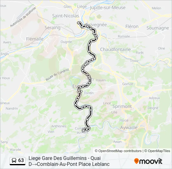 63 Bus Line Map