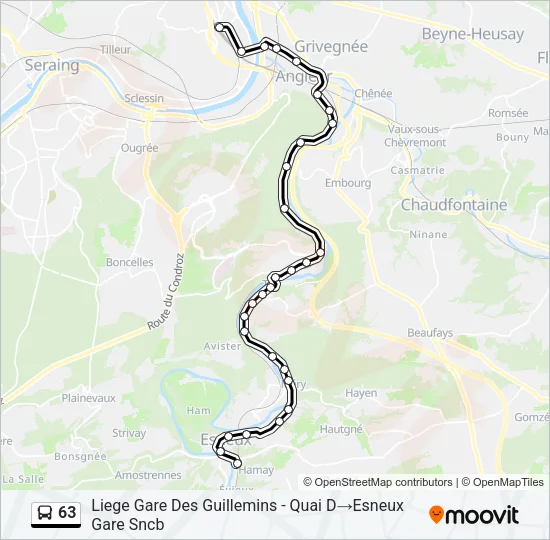 63 Bus Line Map