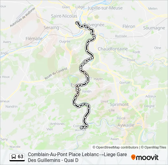 63 Bus Line Map