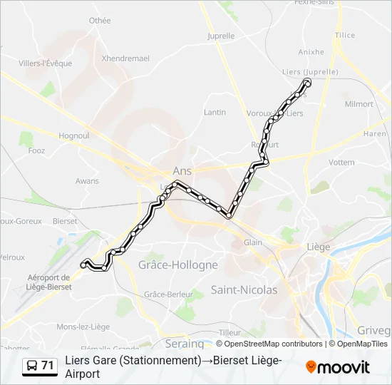 71 Bus Line Map