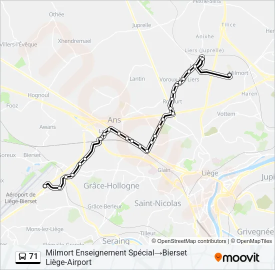 71 Bus Line Map