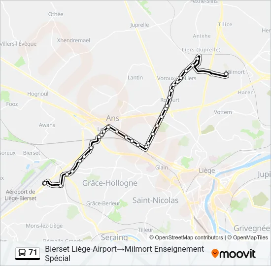 71 Bus Line Map