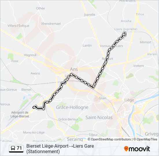 71 Bus Line Map