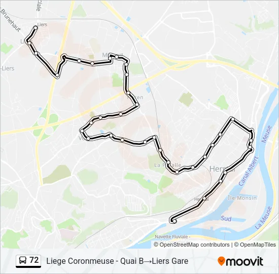 72 Bus Line Map