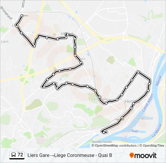 72 Bus Line Map