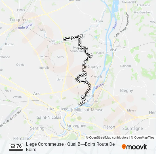 76 Bus Line Map