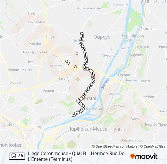 76 Bus Line Map