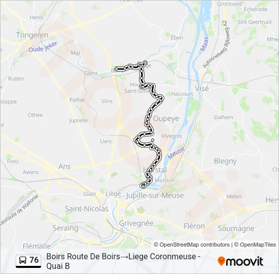76 Bus Line Map