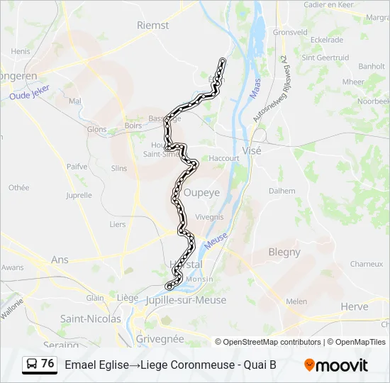76 Bus Line Map