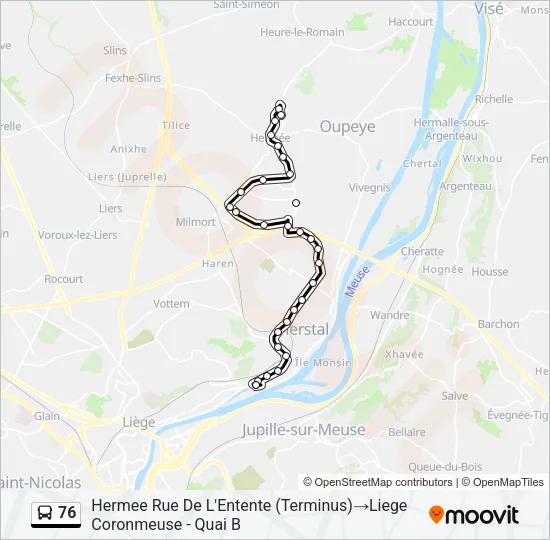 76 Bus Line Map
