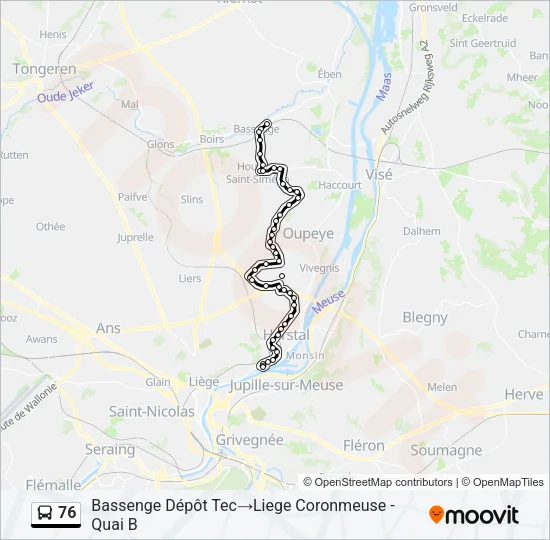76 Bus Line Map