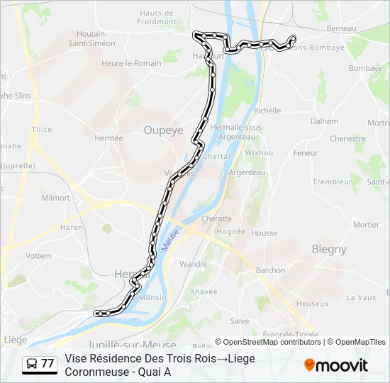 77 Bus Line Map