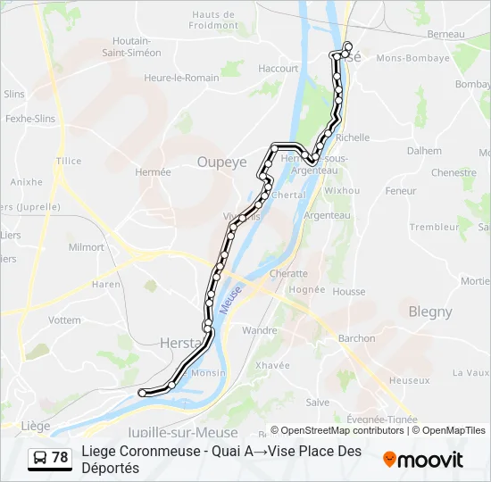 78 Bus Line Map