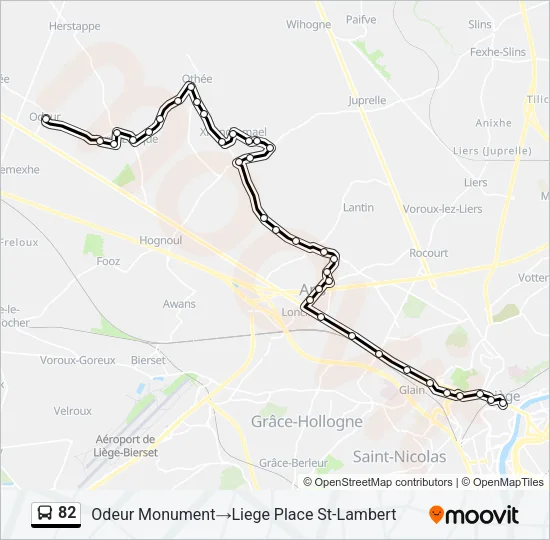 82 Bus Line Map