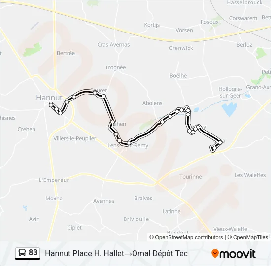 83 Bus Line Map