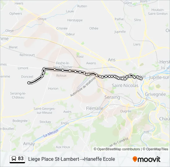 83 Bus Line Map