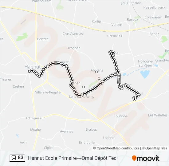 83 Bus Line Map