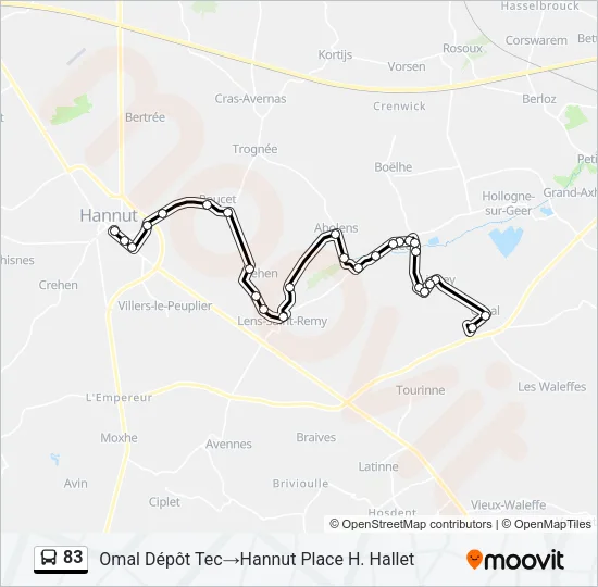83 Bus Line Map