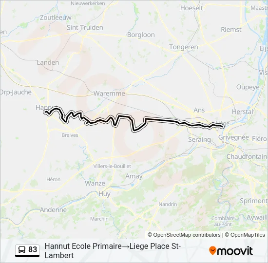 83 Bus Line Map