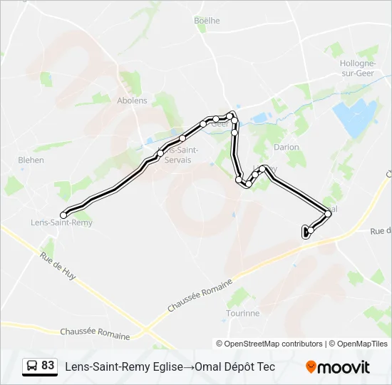 83 Bus Line Map
