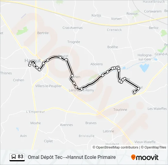 83 Bus Line Map