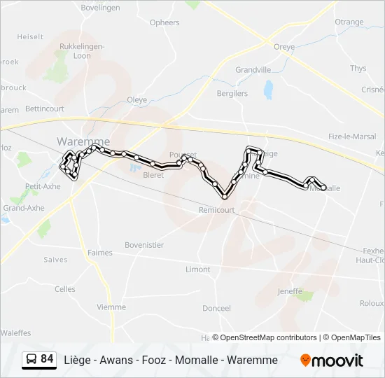 84 Bus Line Map