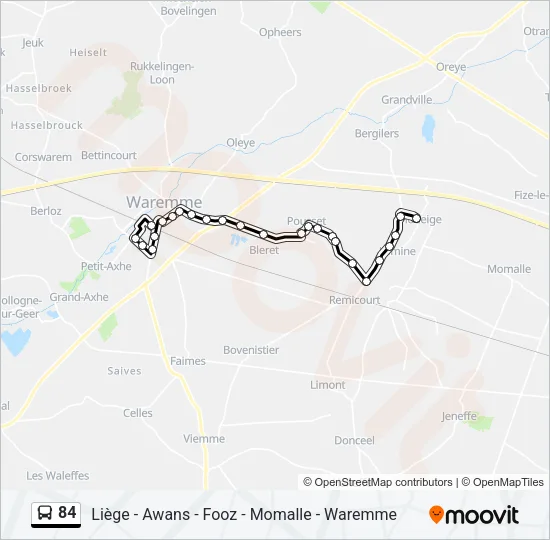 84 Bus Line Map