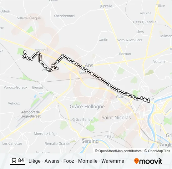 84 Bus Line Map